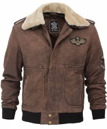 Men's-Shearling-Collar-Brown-Bomber-Leather-Jacket-falcon-jacket-004