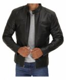 Men's Dodge Black Biker Leather Jacket