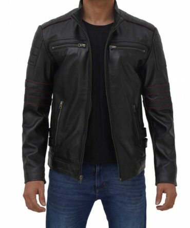 Men's Rudolph Black Biker Leather Jacket