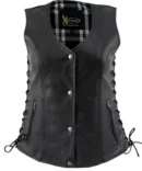 women-flannel-black-snap-button-closure-leather-vest-falcon-jacket-001